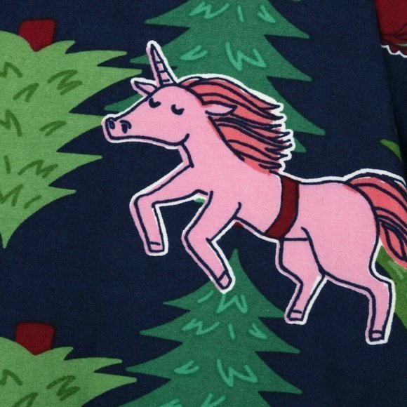 LuLaRoe Classic T Shirt Top Christmas Pink Unicorns Santa Sleigh Blue‎ XL - Picture 6 of 11